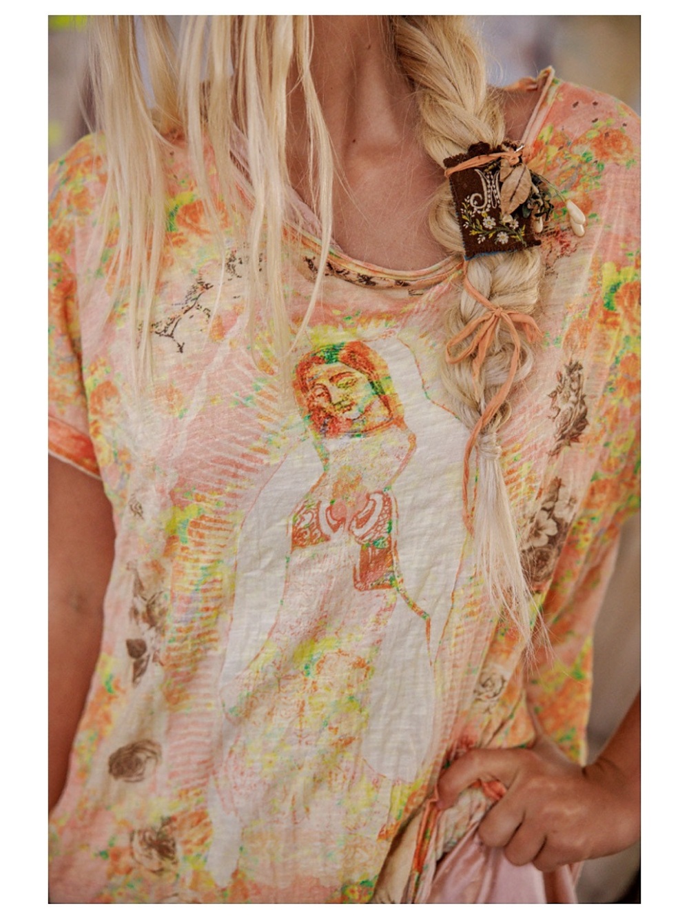 MAGNOLIA PEARL All Over Roses Guadalupe Tee NWT